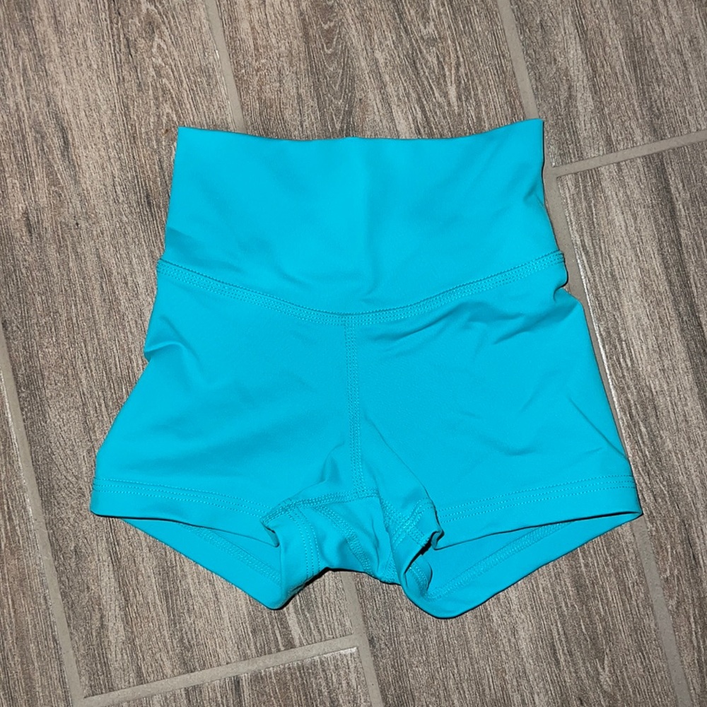 Liakada Teal Blue Spandex Dance Shorts